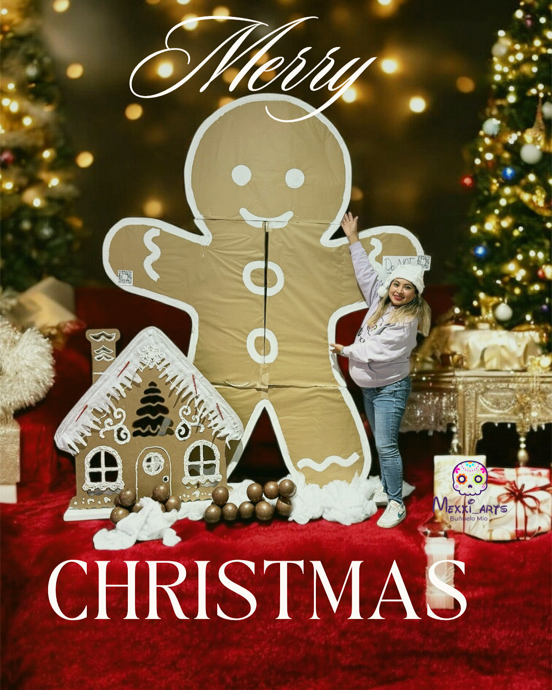 Handcrafted Gingerbread Cookie Pinata (217x283 cm) - Ideal for Festivals and Holiday Parties