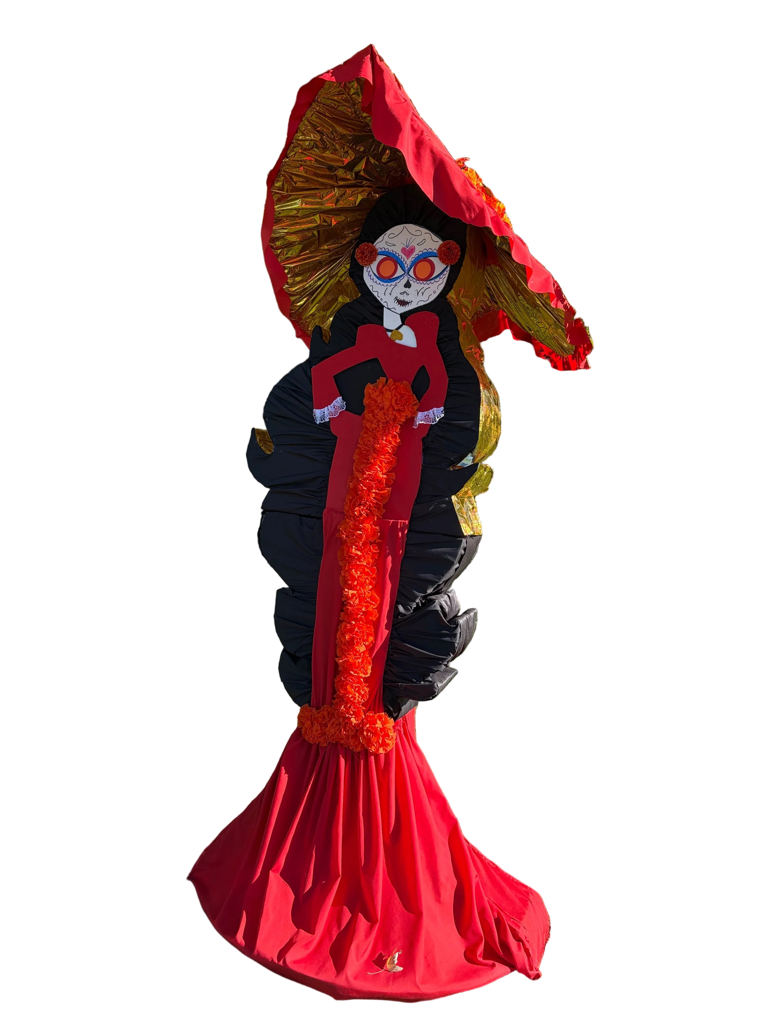 Giant La Muerte Piñata – Elegant Red Dress & Hat (1.8m)